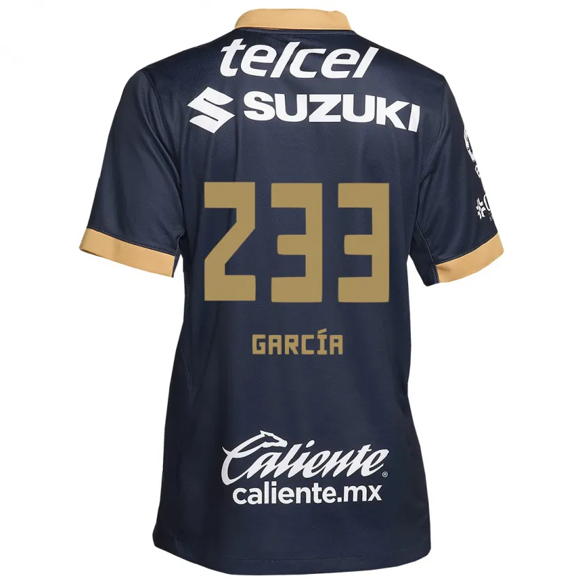 Danxen Kinderen Carlos García #233 Obsidiaan Goud Wit Uitshirt Uittenue 2024/25 T-Shirt