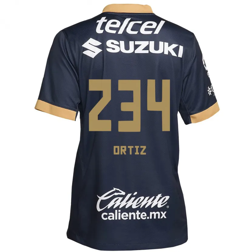 Danxen Kinderen Jorge Ortiz #234 Obsidiaan Goud Wit Uitshirt Uittenue 2024/25 T-Shirt