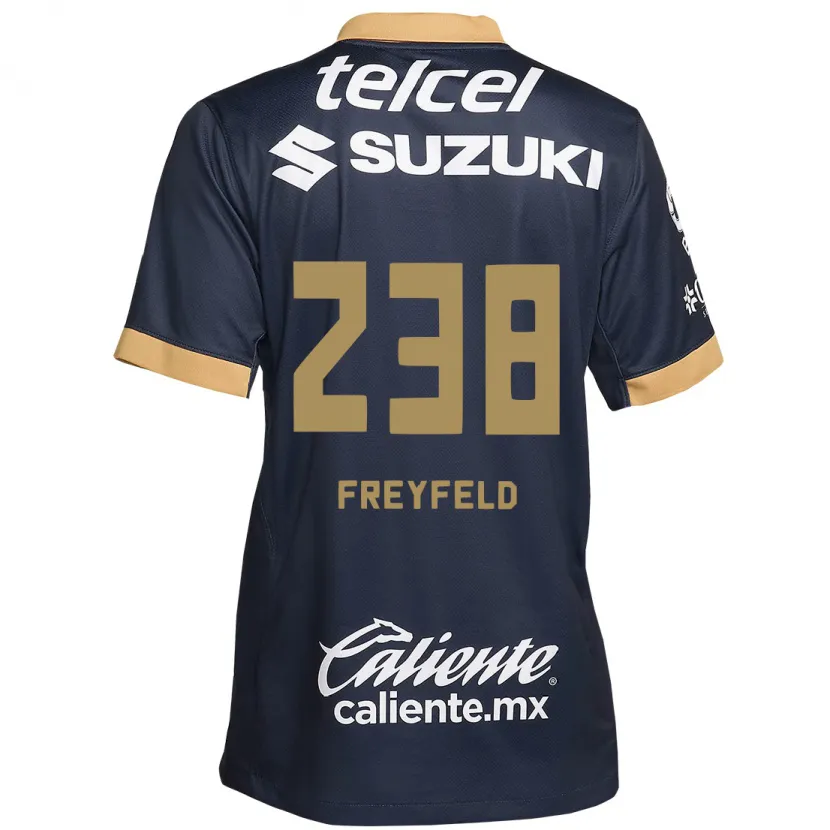 Danxen Kinderen Julián Freyfeld #238 Obsidiaan Goud Wit Uitshirt Uittenue 2024/25 T-Shirt