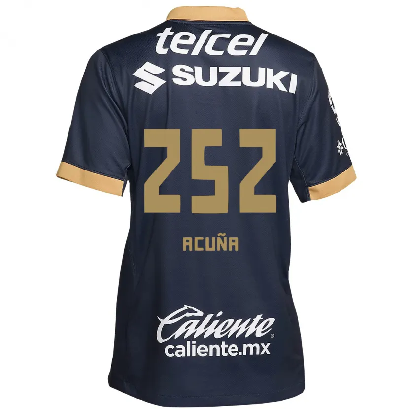 Danxen Kinderen José Acuña #252 Obsidiaan Goud Wit Uitshirt Uittenue 2024/25 T-Shirt