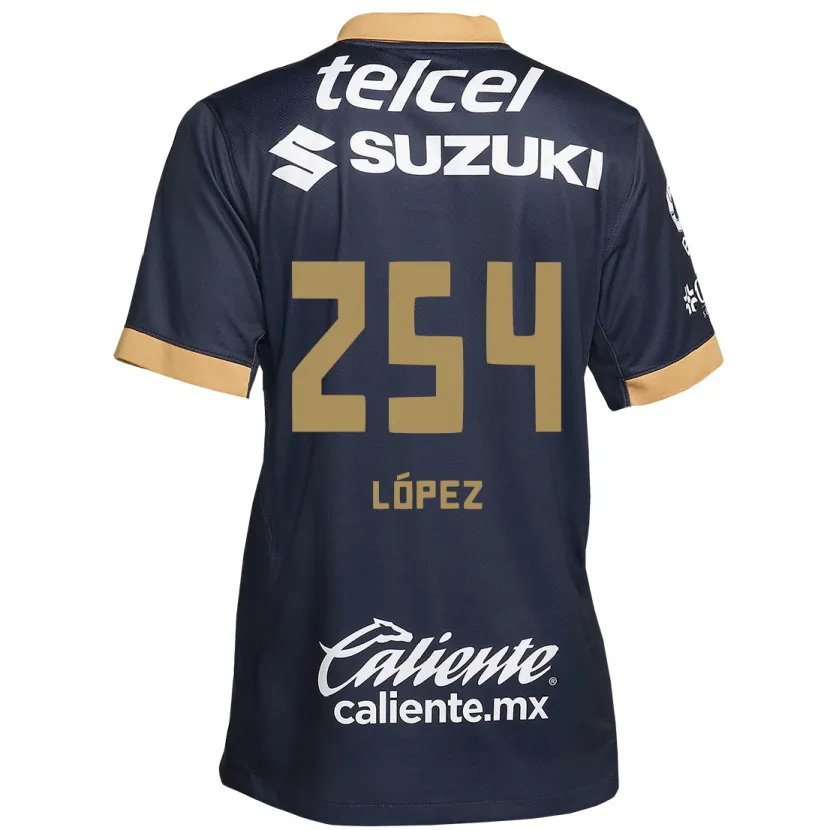 Danxen Kinderen Santiago López #254 Obsidiaan Goud Wit Uitshirt Uittenue 2024/25 T-Shirt