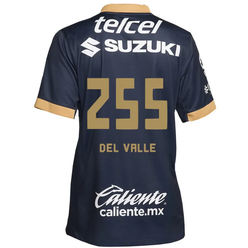 Danxen Kinderen Yonathan Del Valle #255 Obsidiaan Goud Wit Uitshirt Uittenue 2024/25 T-Shirt