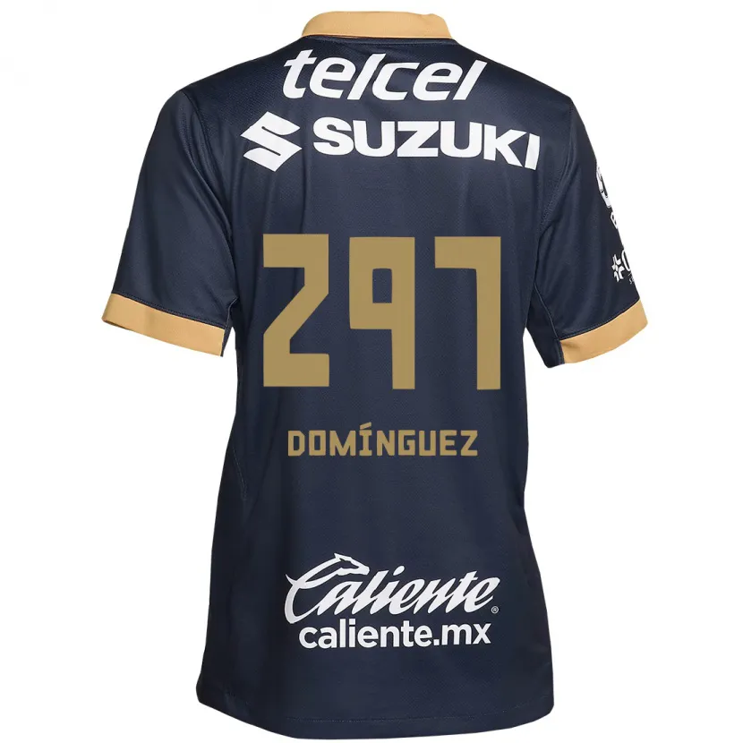 Danxen Kinderen Julio Domínguez #297 Obsidiaan Goud Wit Uitshirt Uittenue 2024/25 T-Shirt