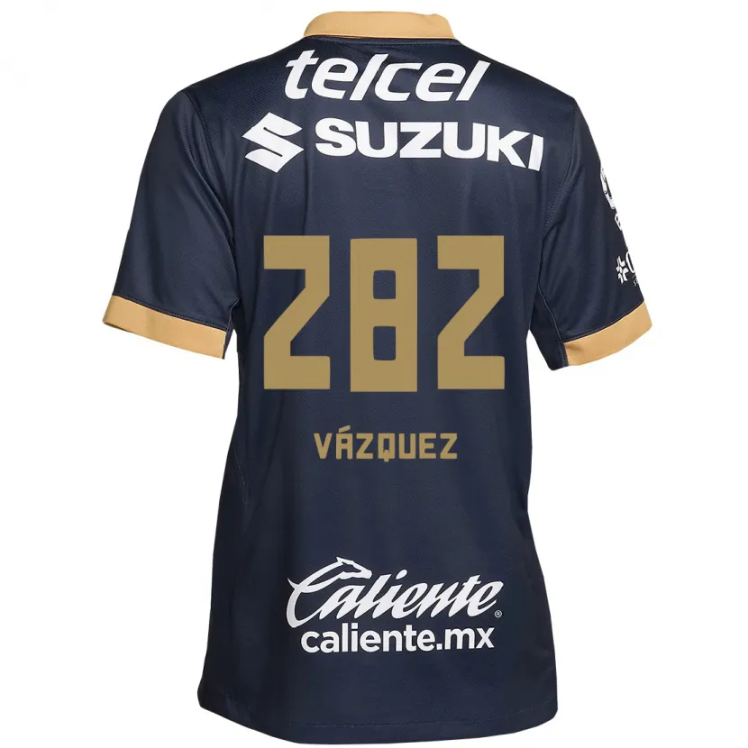 Danxen Kinderen Austin Vázquez #282 Obsidiaan Goud Wit Uitshirt Uittenue 2024/25 T-Shirt