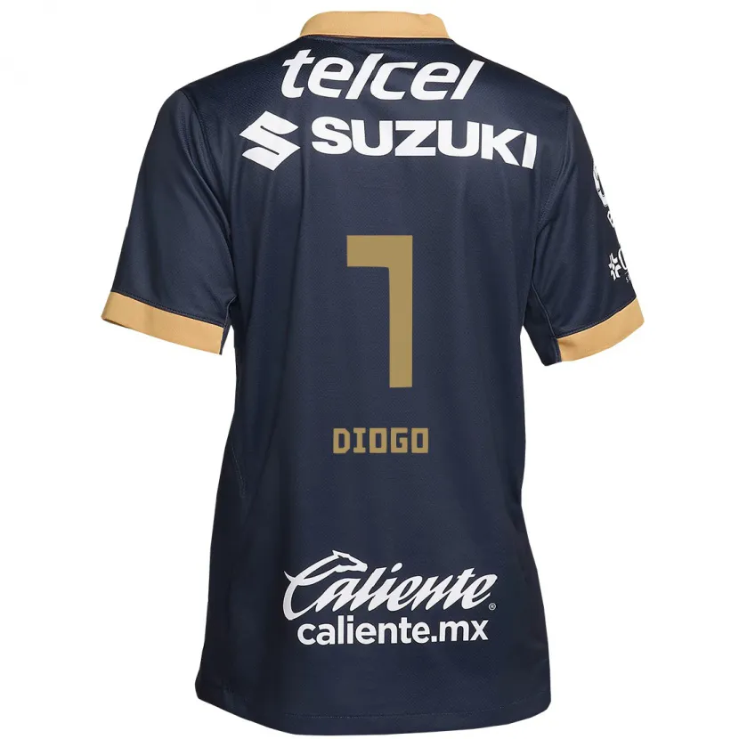 Danxen Kinderen Diogo #7 Obsidiaan Goud Wit Uitshirt Uittenue 2024/25 T-Shirt