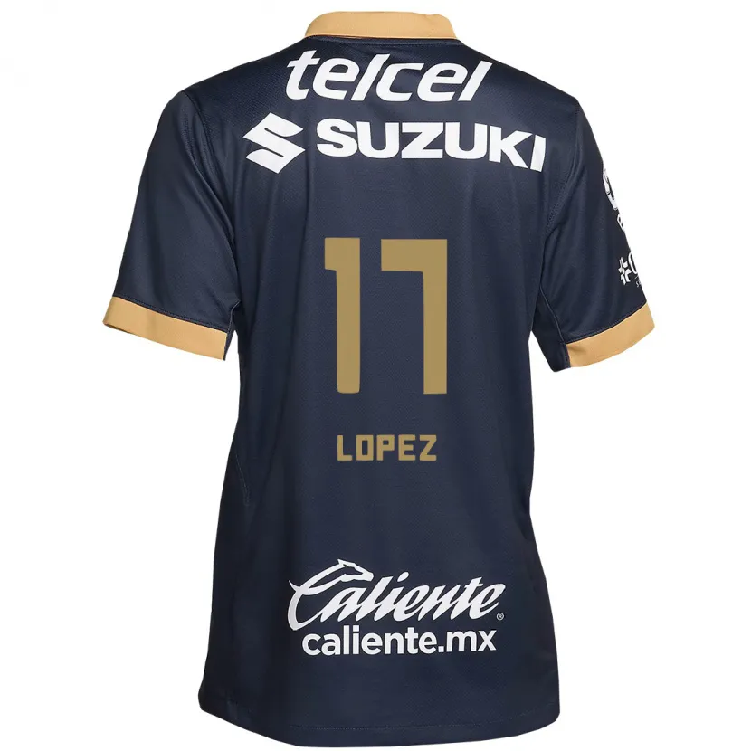 Danxen Kinderen Leonel Lopez #17 Obsidiaan Goud Wit Uitshirt Uittenue 2024/25 T-Shirt