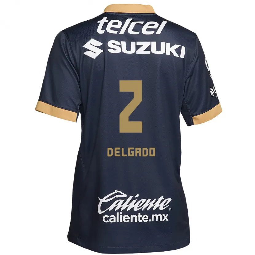 Danxen Kinderen Dirce Delgado #2 Obsidiaan Goud Wit Uitshirt Uittenue 2024/25 T-Shirt