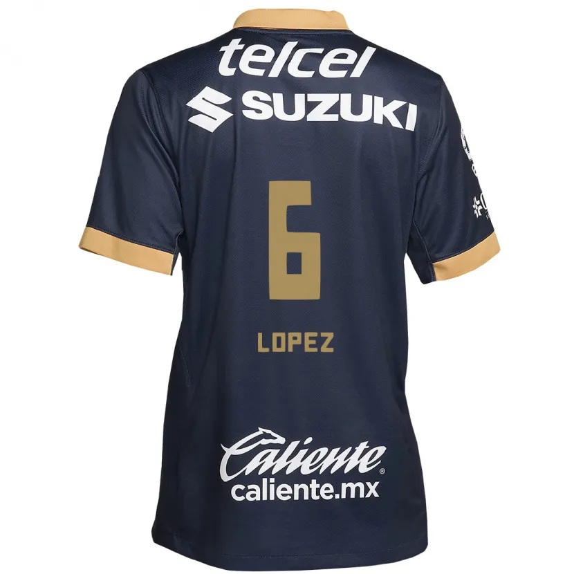 Danxen Kinderen Nathalia Lopez #6 Obsidiaan Goud Wit Uitshirt Uittenue 2024/25 T-Shirt