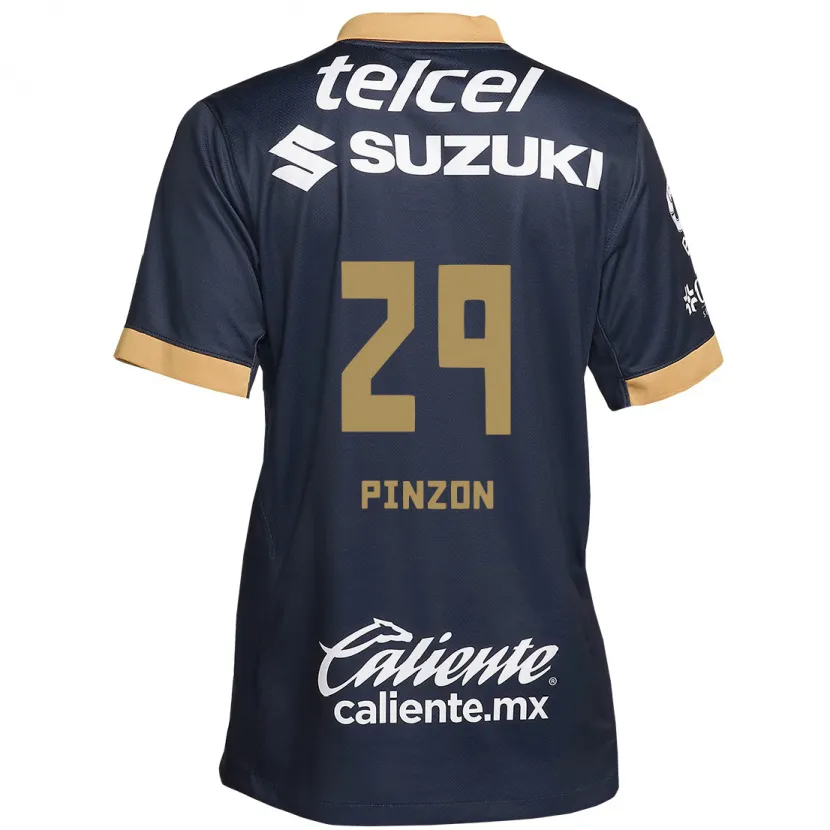 Danxen Kinderen Liceth Pinzon #29 Obsidiaan Goud Wit Uitshirt Uittenue 2024/25 T-Shirt