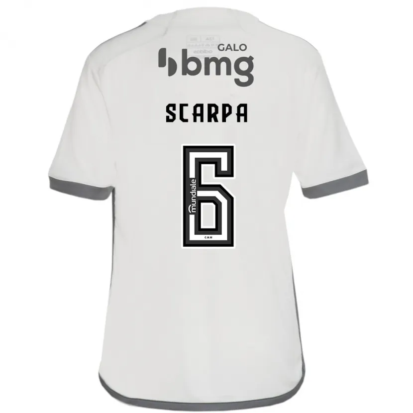 Danxen Kinderen Gustavo Scarpa #6 Gebroken Wit Uitshirt Uittenue 2024/25 T-Shirt