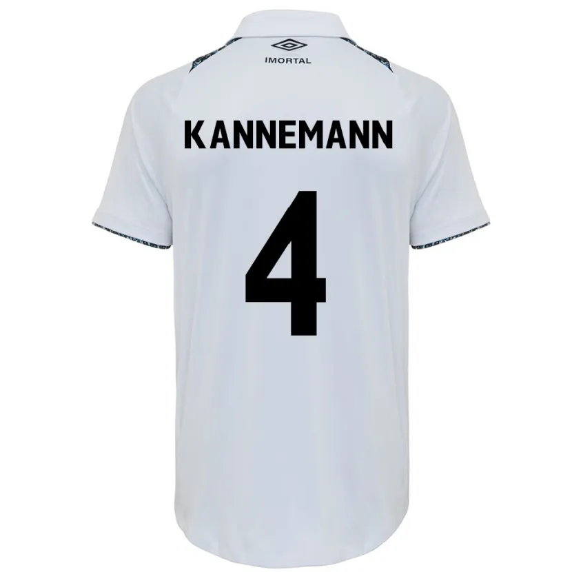 Danxen Kinderen Walter Kannemann #4 Wit Blauw Uitshirt Uittenue 2024/25 T-Shirt