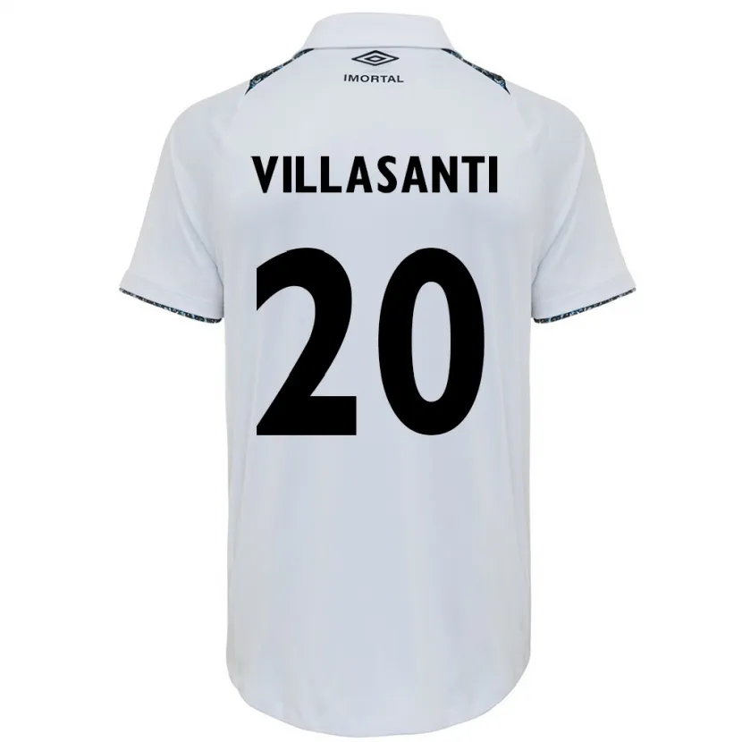 Danxen Kinderen Mathías Villasanti #20 Wit Blauw Uitshirt Uittenue 2024/25 T-Shirt