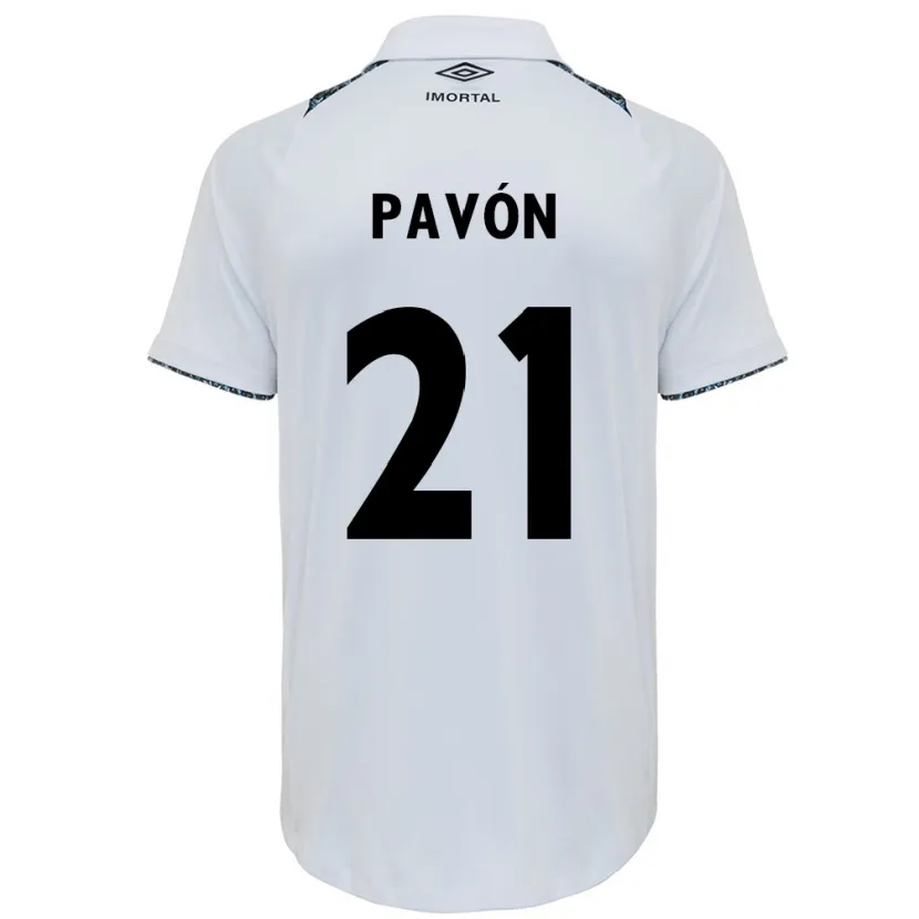 Danxen Kinderen Cristian Pavón #21 Wit Blauw Uitshirt Uittenue 2024/25 T-Shirt