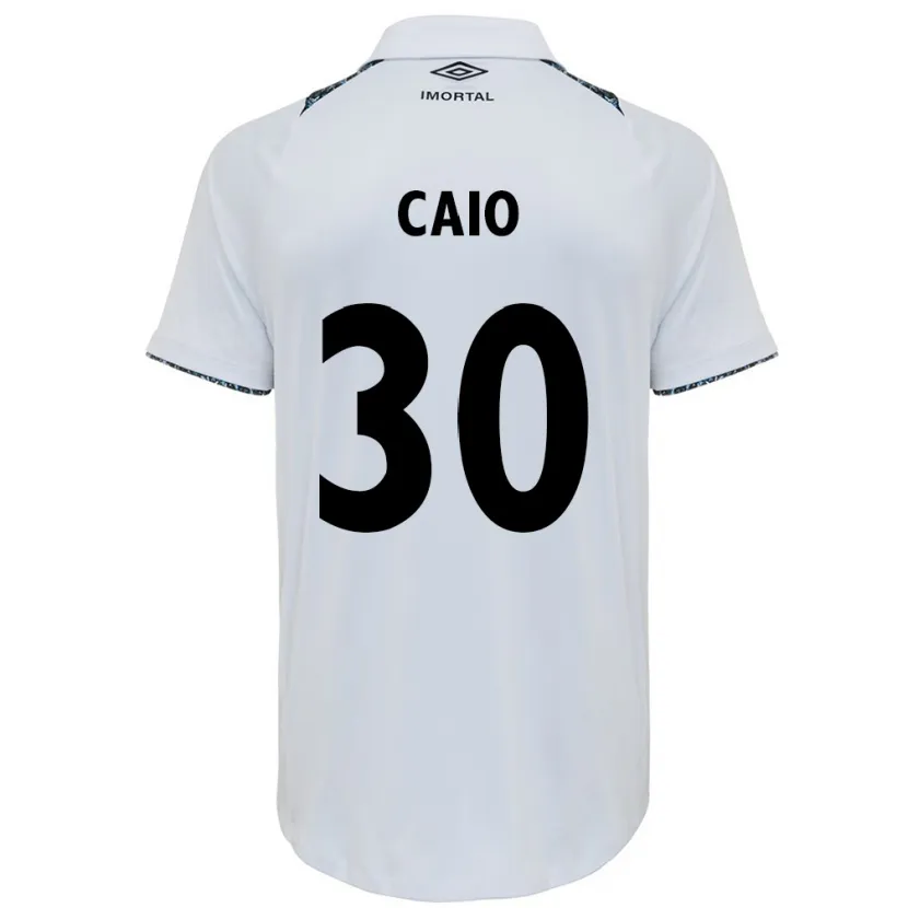 Danxen Kinderen Rodrigo Caio #30 Wit Blauw Uitshirt Uittenue 2024/25 T-Shirt