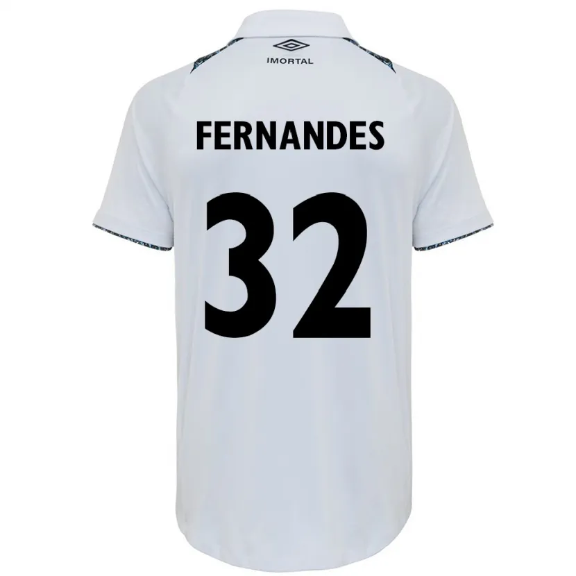 Danxen Kinderen Nathan Fernandes #32 Wit Blauw Uitshirt Uittenue 2024/25 T-Shirt