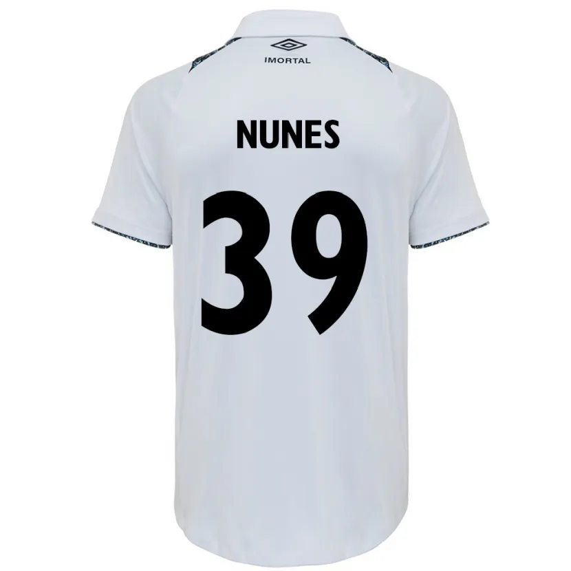 Danxen Kinderen Gustavo Nunes #39 Wit Blauw Uitshirt Uittenue 2024/25 T-Shirt