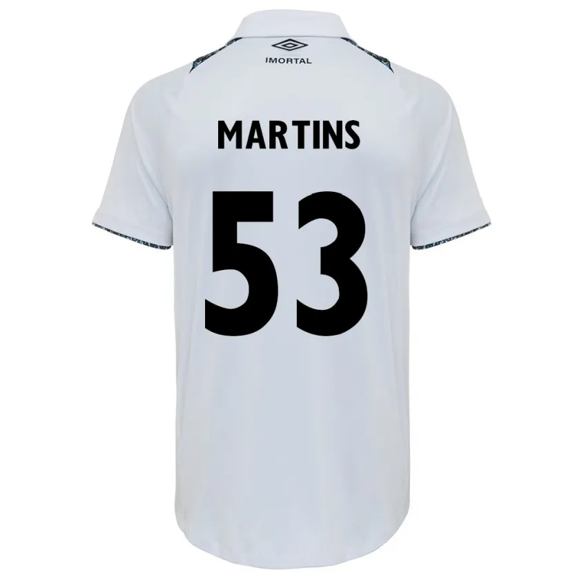 Danxen Kinderen Gustavo Martins #53 Wit Blauw Uitshirt Uittenue 2024/25 T-Shirt