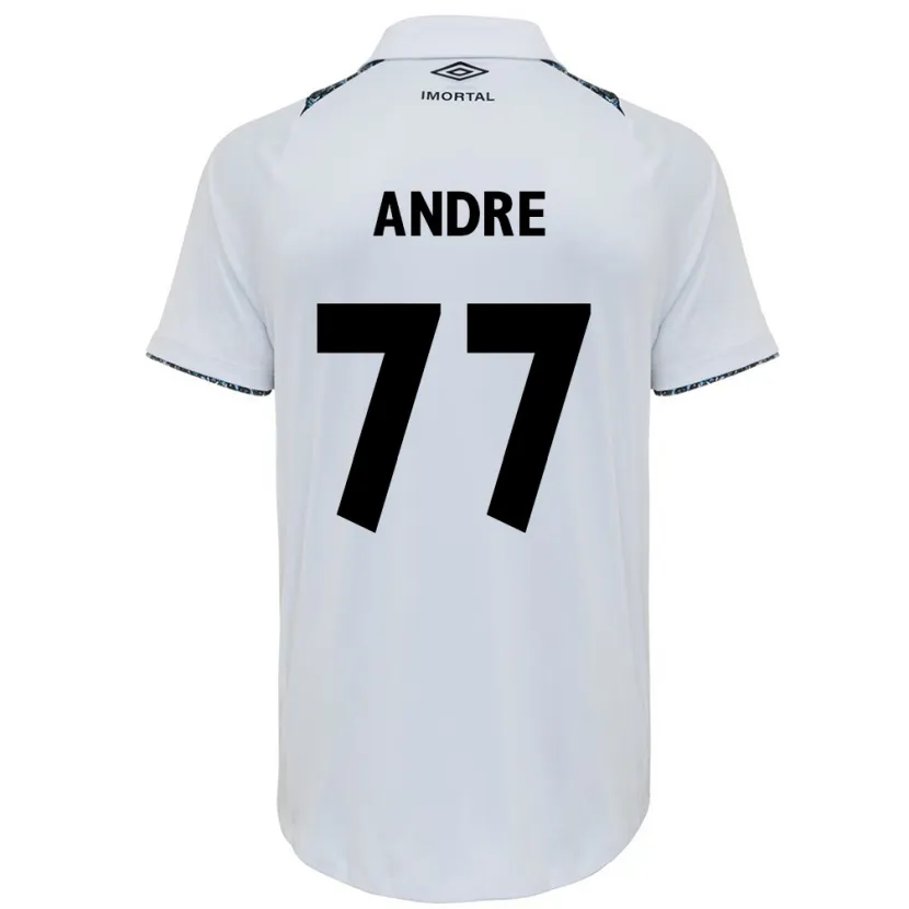 Danxen Kinderen André Henrique #77 Wit Blauw Uitshirt Uittenue 2024/25 T-Shirt