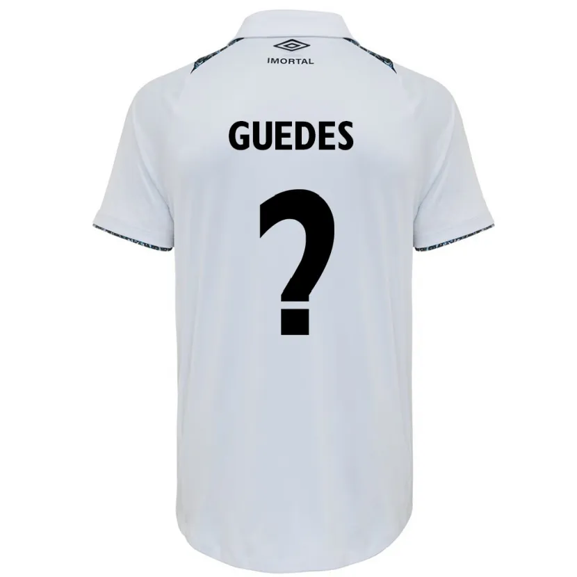 Danxen Kinderen Guilherme Guedes #0 Wit Blauw Uitshirt Uittenue 2024/25 T-Shirt