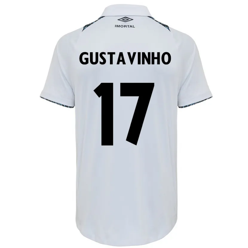 Danxen Kinderen Gustavinho #17 Wit Blauw Uitshirt Uittenue 2024/25 T-Shirt