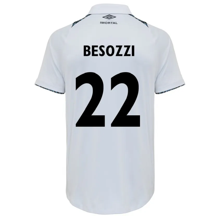 Danxen Kinderen Lucas Besozzi #22 Wit Blauw Uitshirt Uittenue 2024/25 T-Shirt