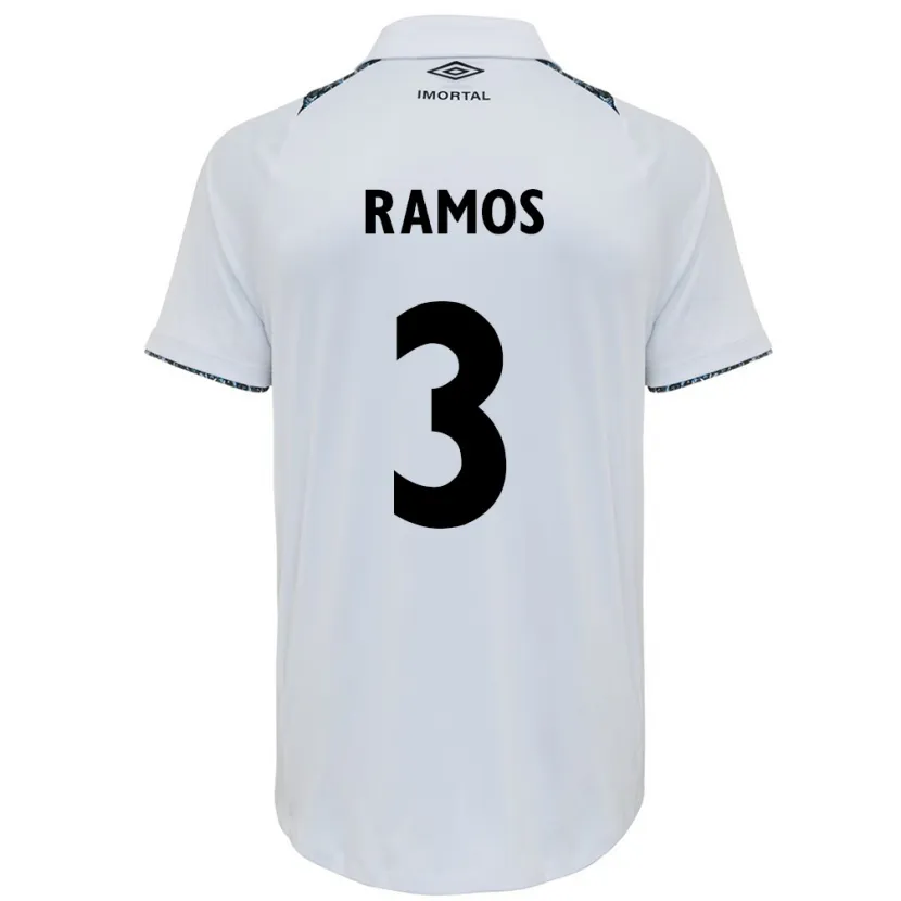 Danxen Kinderen João Ramos #3 Wit Blauw Uitshirt Uittenue 2024/25 T-Shirt