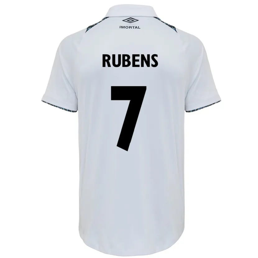 Danxen Kinderen Rubens #7 Wit Blauw Uitshirt Uittenue 2024/25 T-Shirt