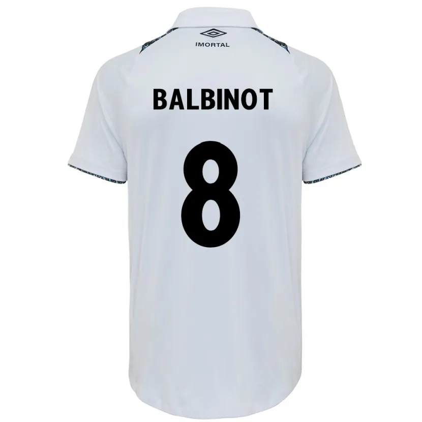 Danxen Kinderen Manu Balbinot #8 Wit Blauw Uitshirt Uittenue 2024/25 T-Shirt