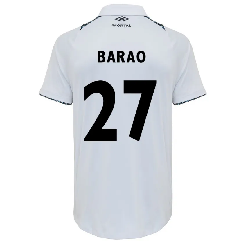 Danxen Kinderen Dani Barão #27 Wit Blauw Uitshirt Uittenue 2024/25 T-Shirt