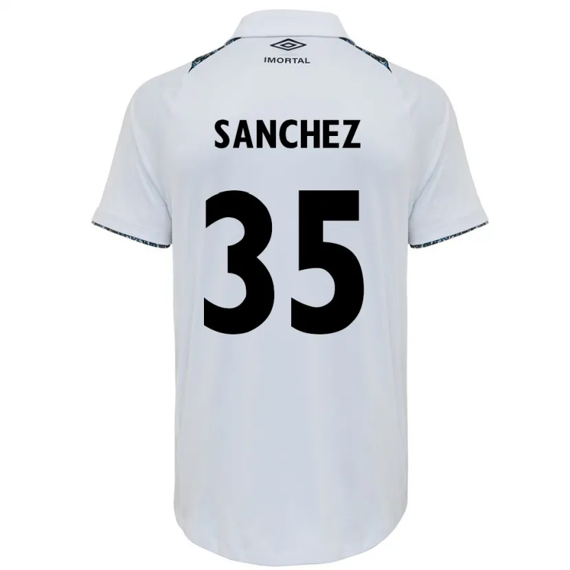 Danxen Kinderen Lari Sanchez #35 Wit Blauw Uitshirt Uittenue 2024/25 T-Shirt