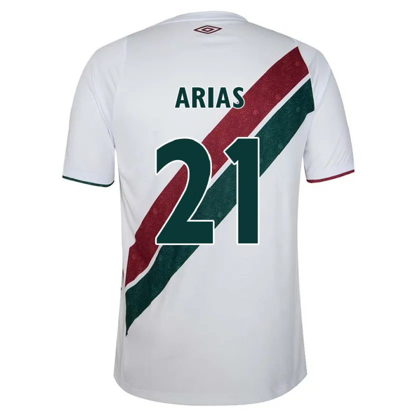 Danxen Kinderen Jhon Arias #21 Wit Groen Kastanjebruin Uitshirt Uittenue 2024/25 T-Shirt