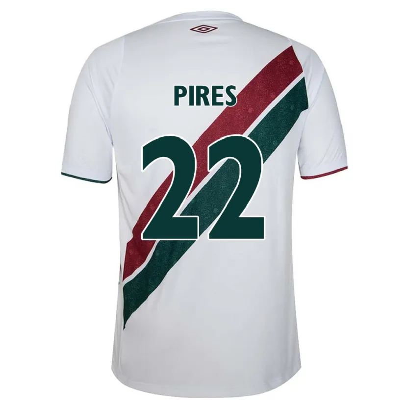 Danxen Kinderen Gabriel Pires #22 Wit Groen Kastanjebruin Uitshirt Uittenue 2024/25 T-Shirt