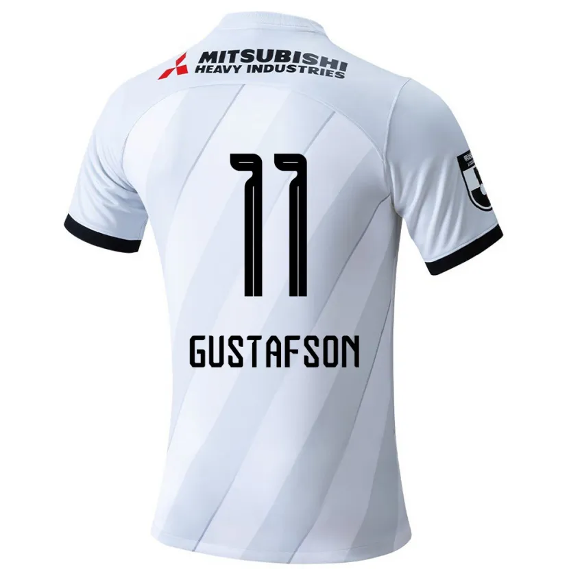 Danxen Kinderen Samuel Gustafson #11 Wit Grijs Uitshirt Uittenue 2024/25 T-Shirt