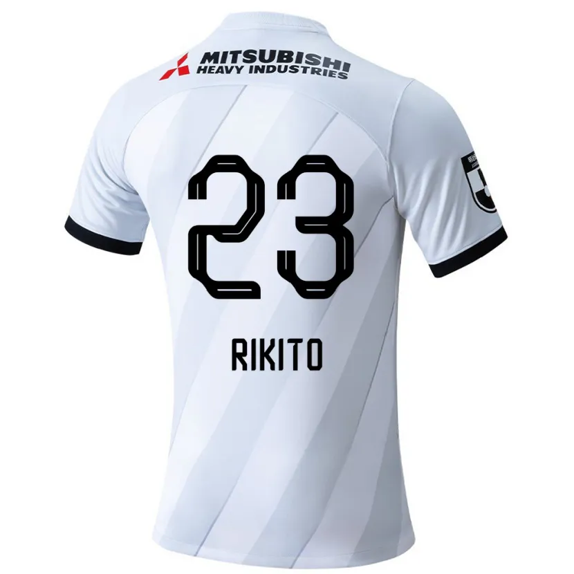 Danxen Kinderen Rikito Inoue #23 Wit Grijs Uitshirt Uittenue 2024/25 T-Shirt