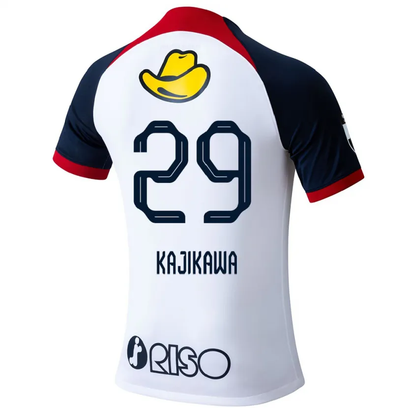 Danxen Kinderen Yuji Kajikawa #29 Wit Blauw Rood Uitshirt Uittenue 2024/25 T-Shirt