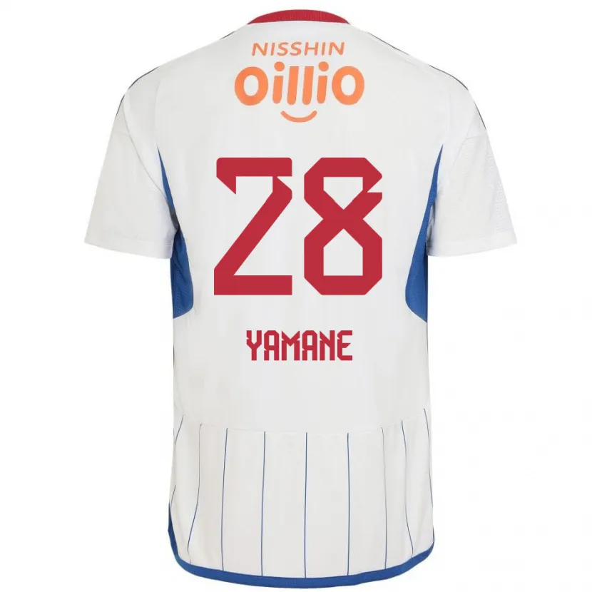 Danxen Kinderen Riku Yamane #28 Wit Blauw Rood Uitshirt Uittenue 2024/25 T-Shirt