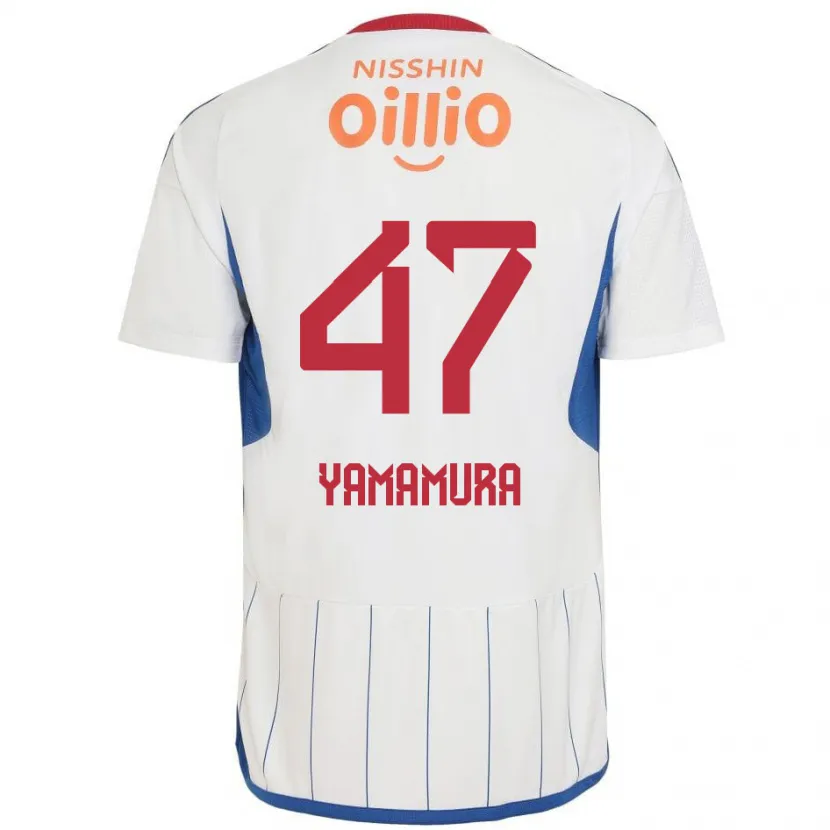 Danxen Kinderen Kazuya Yamamura #47 Wit Blauw Rood Uitshirt Uittenue 2024/25 T-Shirt