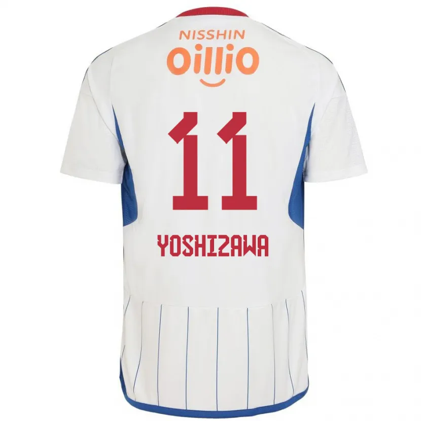 Danxen Kinderen Mirai Yoshizawa #11 Wit Blauw Rood Uitshirt Uittenue 2024/25 T-Shirt