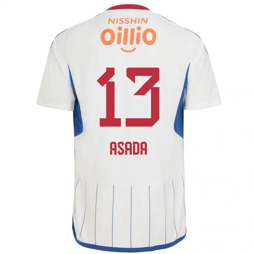 Danxen Kinderen Taisho Asada #13 Wit Blauw Rood Uitshirt Uittenue 2024/25 T-Shirt