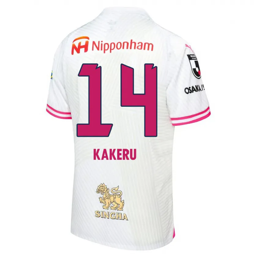 Danxen Kinderen Kakeru Funaki #14 Wit Roze Uitshirt Uittenue 2024/25 T-Shirt