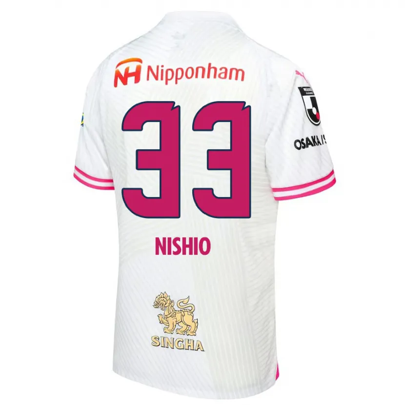 Danxen Kinderen Ryuya Nishio #33 Wit Roze Uitshirt Uittenue 2024/25 T-Shirt