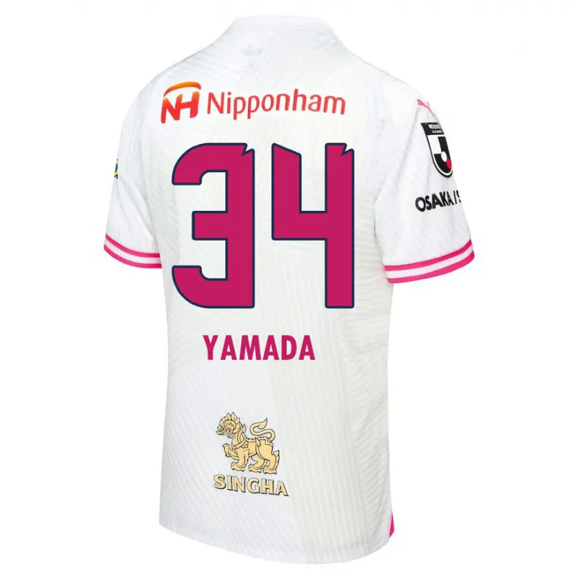 Danxen Kinderen Hiroto Yamada #34 Wit Roze Uitshirt Uittenue 2024/25 T-Shirt