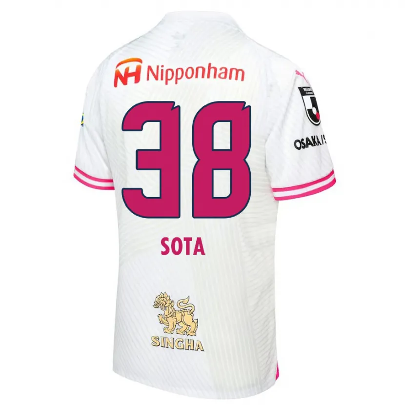 Danxen Kinderen Sota Kitano #38 Wit Roze Uitshirt Uittenue 2024/25 T-Shirt