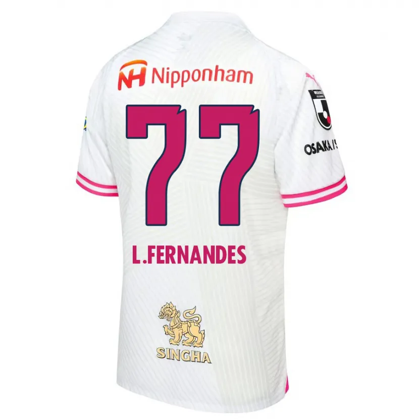 Danxen Kinderen Lucas Fernandes #77 Wit Roze Uitshirt Uittenue 2024/25 T-Shirt