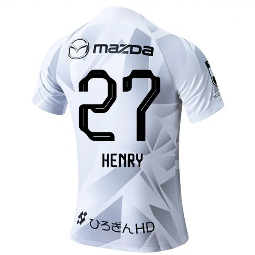 Danxen Kinderen Osamu Henry Iyoha #27 Wit Grijs Zwart Uitshirt Uittenue 2024/25 T-Shirt