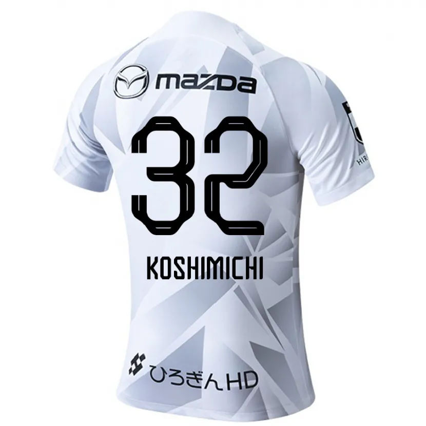 Danxen Kinderen Sota Koshimichi #32 Wit Grijs Zwart Uitshirt Uittenue 2024/25 T-Shirt