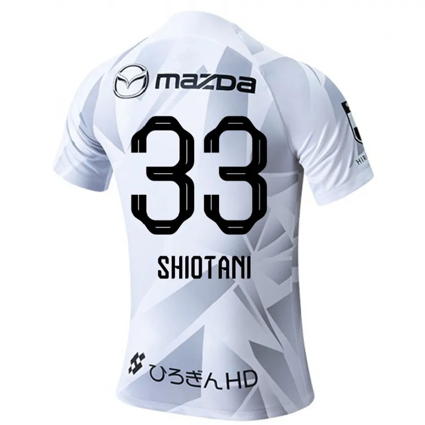 Danxen Kinderen Tsukasa Shiotani #33 Wit Grijs Zwart Uitshirt Uittenue 2024/25 T-Shirt