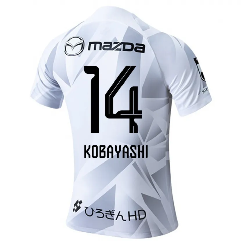 Danxen Kinderen Shimon Kobayashi #14 Wit Grijs Zwart Uitshirt Uittenue 2024/25 T-Shirt