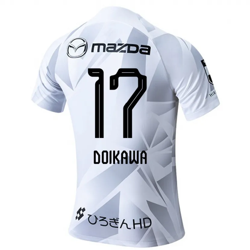 Danxen Kinderen Haruto Doikawa #17 Wit Grijs Zwart Uitshirt Uittenue 2024/25 T-Shirt