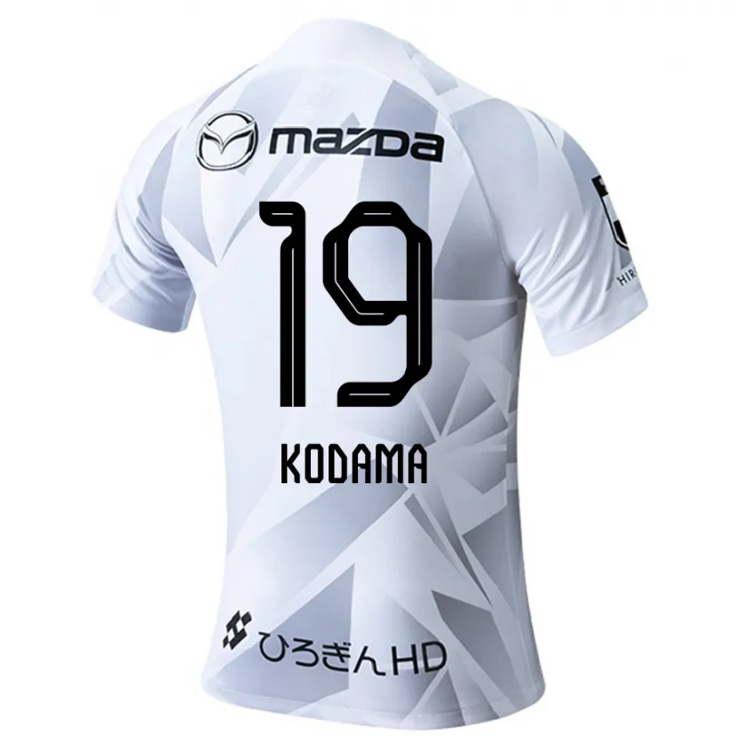 Danxen Kinderen Tsukasa Kodama #19 Wit Grijs Zwart Uitshirt Uittenue 2024/25 T-Shirt